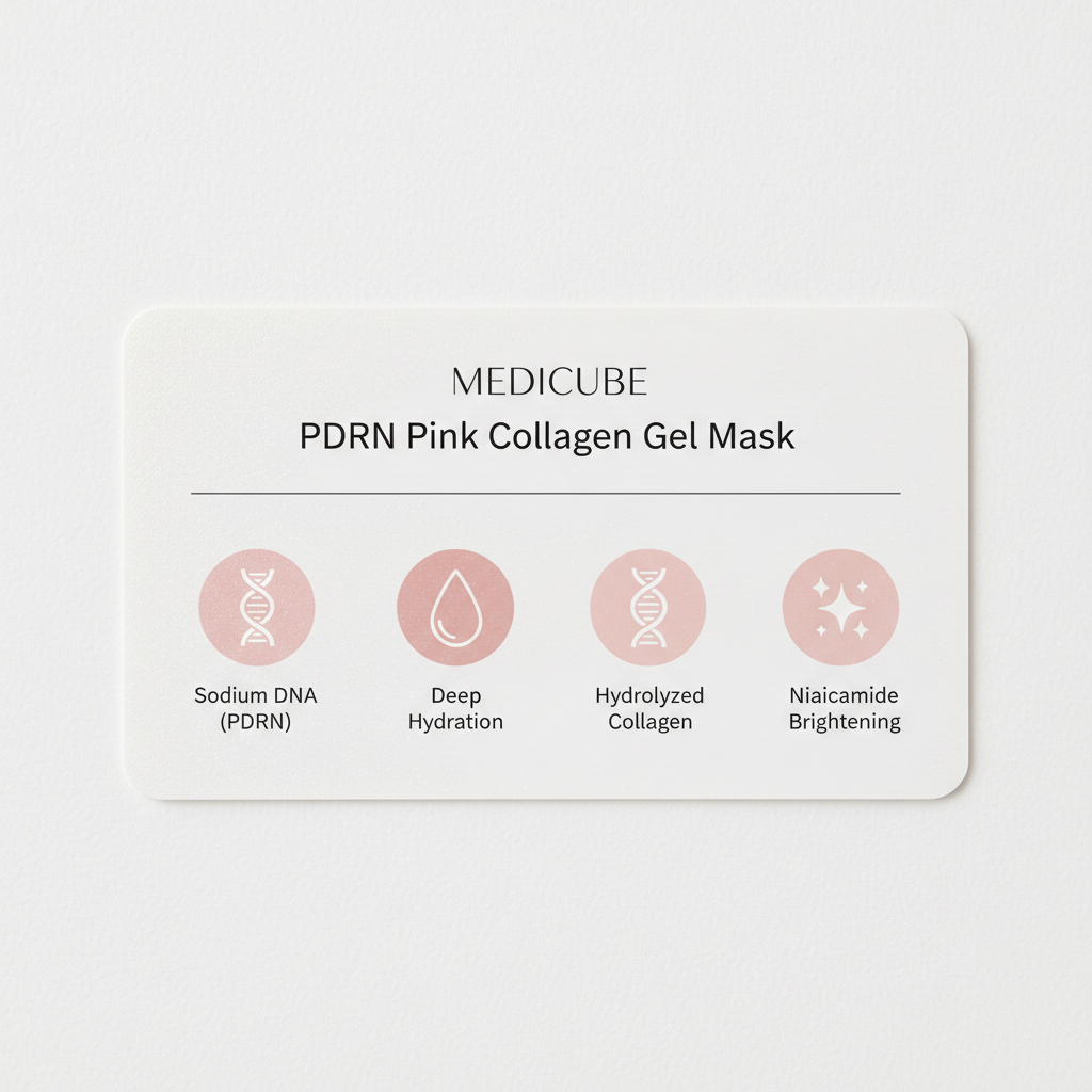 Medicube PDRN Pink Collagen Gel Mask Benefits Card
